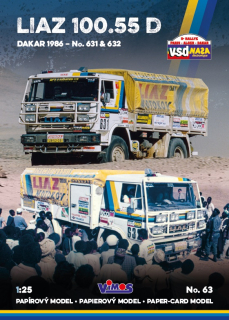 LIAZ 100.55 D, č. 631 + 632, Dakar 1986, 1:25